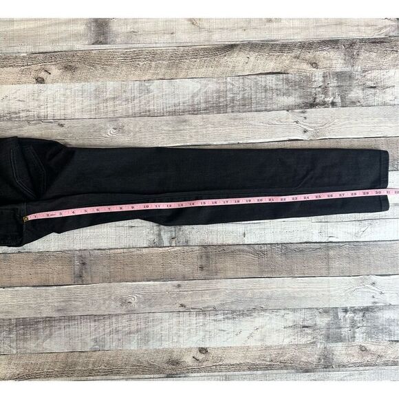 Eileen Fisher Black Wash Organic Cotton Stretch Denim Slim Jeans | Size 10 - Picture 4 of 6